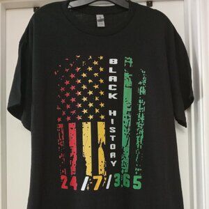 Black History 24/7/365 Graphic Print T-Shirt Black